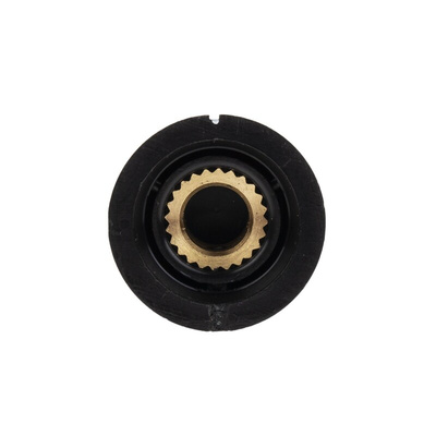 RS PRO 21mm Black Potentiometer Knob for 6.35mm Shaft Splined