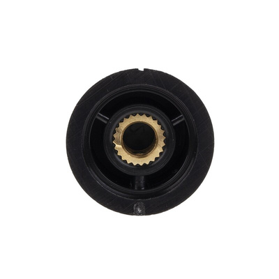 RS PRO 28mm Black, Red Potentiometer Knob for 6.35mm Shaft Splined