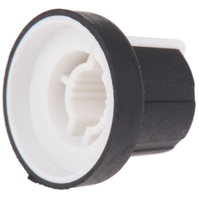 Sifam 18.9mm Black Potentiometer Knob for 6mm Shaft Splined, 3/03/TPN130-006/237/224