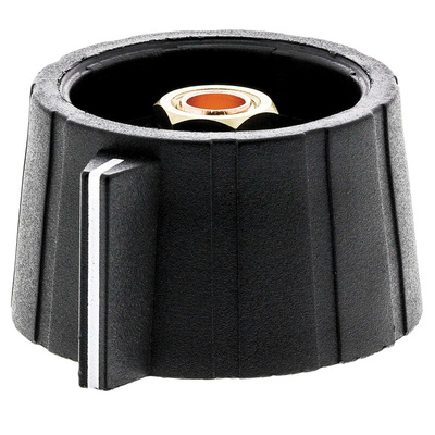 Sifam 29mm Black Potentiometer Knob for 6mm Shaft Splined, SP291 006 BLACK