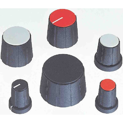 Sifam 15.5mm Black Potentiometer Knob for 3.2mm Shaft Splined, SP151 125 BLACK