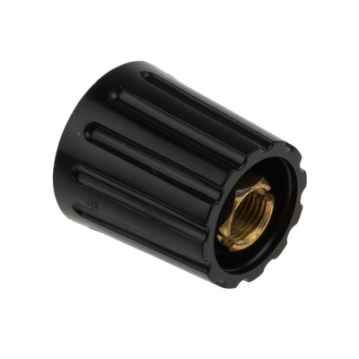 RS PRO 14.7mm Black Potentiometer Knob for 6mm Shaft