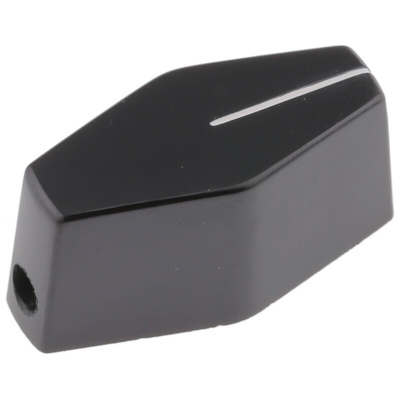RS PRO Black Potentiometer Knob for 6.35mm Shaft Splined