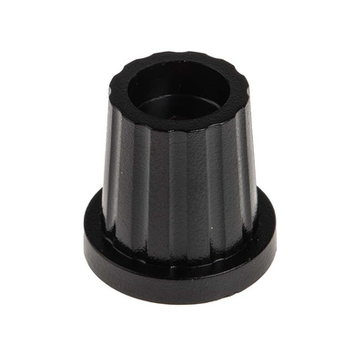 RS PRO 19.4mm Black Potentiometer Knob for 6.35mm Shaft Screw Fix