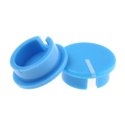 RS PRO 19mm Blue Potentiometer Knob Cap for 6.4mm Shaft