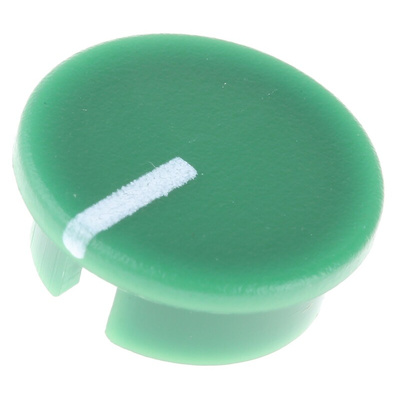 RS PRO 19mm Green Potentiometer Knob Cap for 6.4mm Shaft