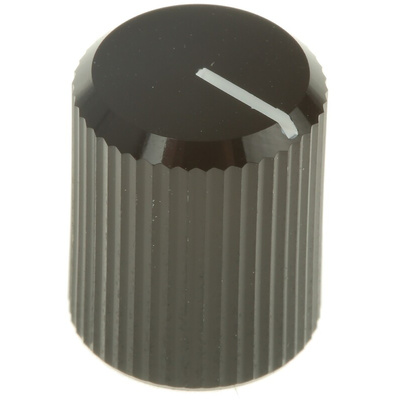 RS PRO 10mm Black Potentiometer Knob for 3.2mm Shaft Splined