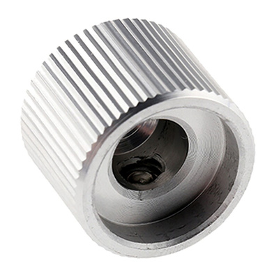 RS PRO 15mm Silver Potentiometer Knob for 6.4mm Shaft Splined