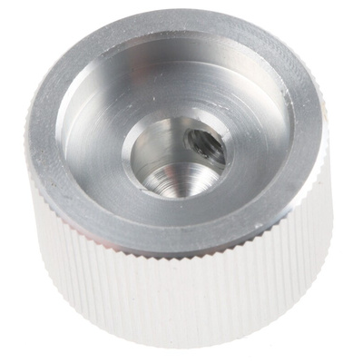 RS PRO 20mm Silver Potentiometer Knob for 6.4mm Shaft Splined