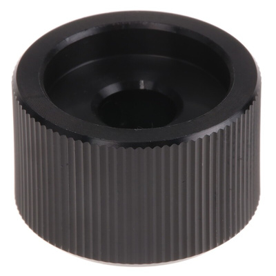 RS PRO 20mm Black Potentiometer Knob for 6.4mm Shaft Splined