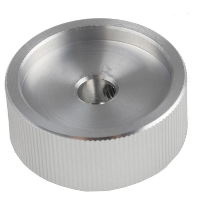 RS PRO 30mm Silver Potentiometer Knob for 6.4mm Shaft Splined