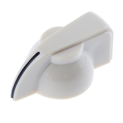 RS PRO 32mm Cream Potentiometer Knob for 6.35mm Shaft