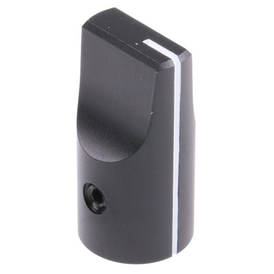 RS PRO 12.7mm Black Potentiometer Knob for 6mm Shaft Splined