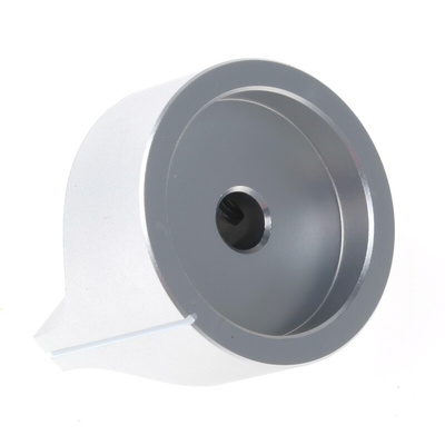 RS PRO 31.8mm Silver Potentiometer Knob for 6mm Shaft