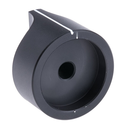 RS PRO 31.8mm Black Potentiometer Knob for 6mm Shaft