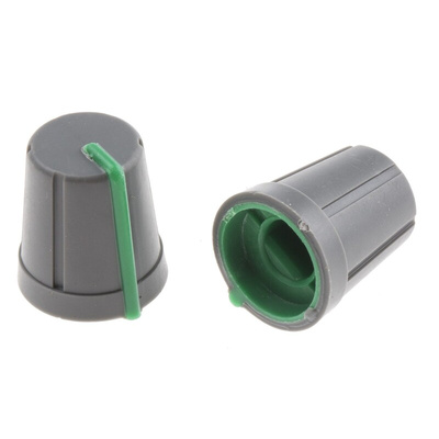 RS PRO 13mm Grey Potentiometer Knob for 6mm Shaft D Shaped