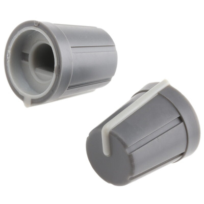 RS PRO 13mm Grey Potentiometer Knob for 6mm Shaft D Shaped