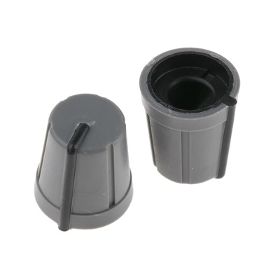 RS PRO 13mm Grey Potentiometer Knob for 6mm Shaft D Shaped