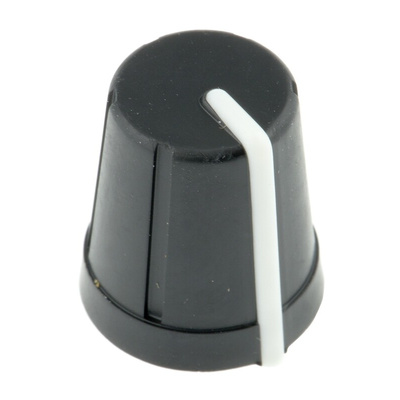 RS PRO 13mm Black Potentiometer Knob for 6mm Shaft D Shaped