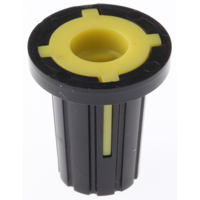 RS PRO 17mm Black Potentiometer Knob for 6.4mm Shaft D Shaped