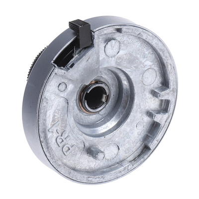 Vishay 46mm Chrome Potentiometer Knob for 6.35mm Shaft Splined, 25A11B010