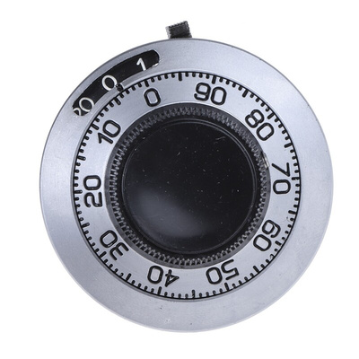 Vishay 46mm Chrome Potentiometer Knob for 6.35mm Shaft Splined, 25A11B010