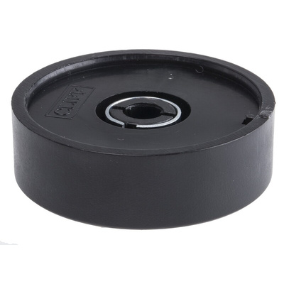 RS PRO 38.6mm Black Potentiometer Knob for 6mm Shaft Splined