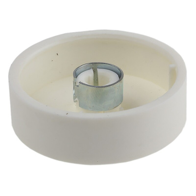 RS PRO 38.6mm White Potentiometer Knob for 6mm Shaft Splined