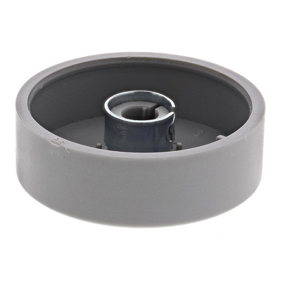RS PRO 38.6mm Grey Potentiometer Knob for 6mm Shaft Splined