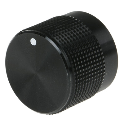 RS PRO 20mm Black Potentiometer Knob for 6mm Shaft Splined