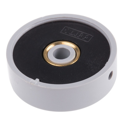 RS PRO 38.6mm Grey Potentiometer Knob for 6.35mm Shaft Screw Fix