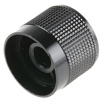 RS PRO 20mm Black Potentiometer Knob for 6mm Shaft Splined