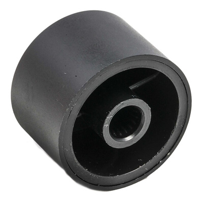 RS PRO 24.8mm Black Potentiometer Knob for 6mm Shaft Splined