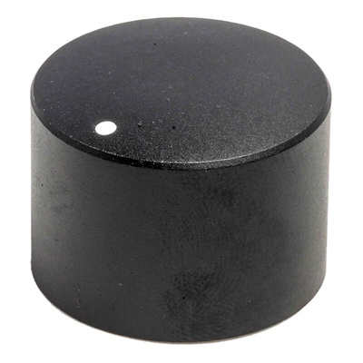 RS PRO 24.8mm Black Potentiometer Knob for 6mm Shaft Splined