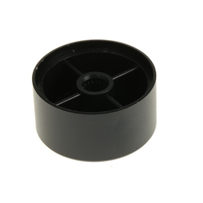 RS PRO 29.8mm Black Potentiometer Knob for 6mm Shaft Splined