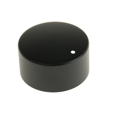 RS PRO 29.8mm Black Potentiometer Knob for 6mm Shaft Splined