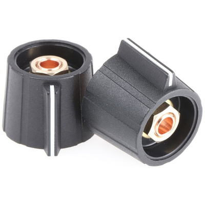 Sifam 21mm Black Potentiometer Knob for 6mm Shaft Splined, SP211 006 BLACK