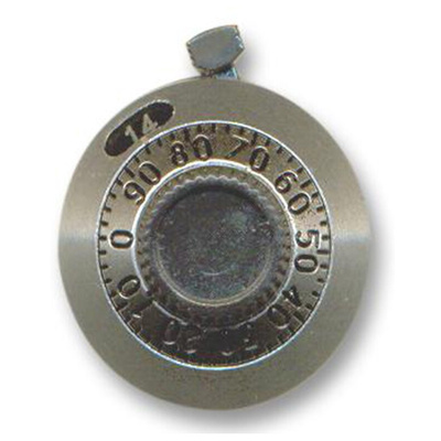 Vishay 46.02mm Chrome Multiturn Dial for 6.35mm Shaft Splined, 21 1 11