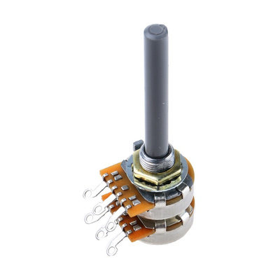 TE Connectivity 100kΩ Rotary Potentiometer 2-Gang Panel Mount, 27ESB104MMF50N