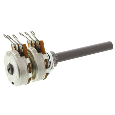 TE Connectivity 5kΩ Rotary Potentiometer 2-Gang Panel Mount, 27ESA502MMF50N
