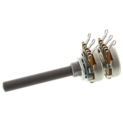 TE Connectivity 5kΩ Rotary Potentiometer 2-Gang Panel Mount, 27ESA502MMF50N