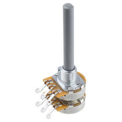 TE Connectivity 100kΩ Rotary Potentiometer 2-Gang Panel Mount, 27ESA104MMF50N