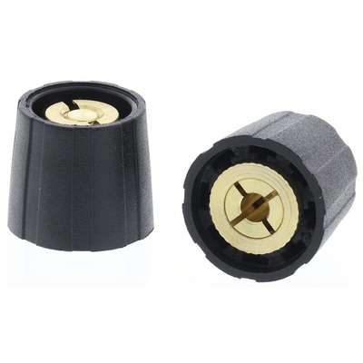 Sifam 15.5mm Black Potentiometer Knob for 3.2mm Shaft Splined, S150125-BLK