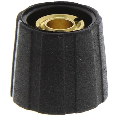 Sifam 15.5mm Black Potentiometer Knob for 6.35mm Shaft Splined, S151 250BK