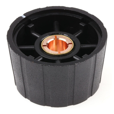 Sifam 30mm Black Potentiometer Knob for 6mm Shaft Splined, S291 006BK