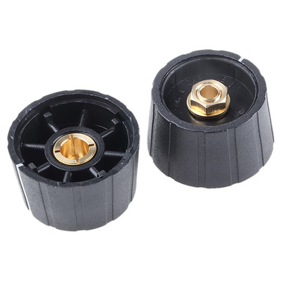 Sifam 29.5mm Black Potentiometer Knob for 6.35mm Shaft Splined, S291 250BK