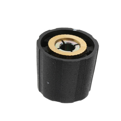 Sifam 15.5mm Black Potentiometer Knob for 4mm Shaft Splined, S151 004B
