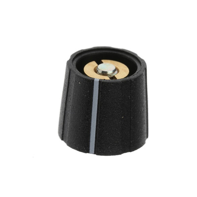 Sifam 15.5mm Black Potentiometer Knob for 4mm Shaft Splined, S151 004B