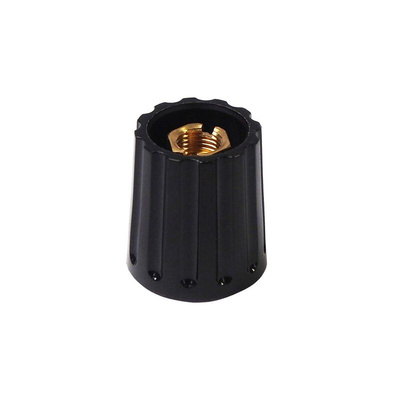 Elma 21mm Black Potentiometer Knob for 6.35mm Shaft Round Shaft, 020 4525