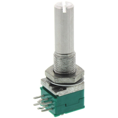 Alps Alpine 10kΩ Rotary Carbon Film Potentiometer, Panel Mount (Through Hole), RK09712200JB